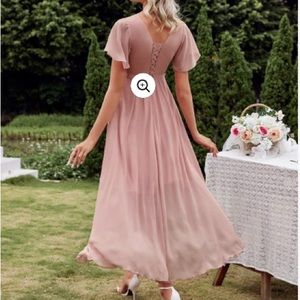 Pleated Hugh low bridesmaid dress